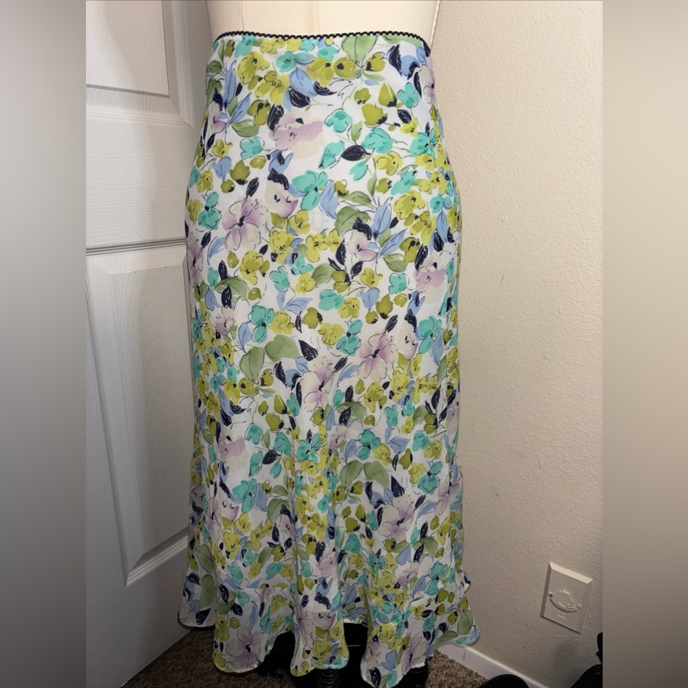 Notations Floral Midi Skirt Size L